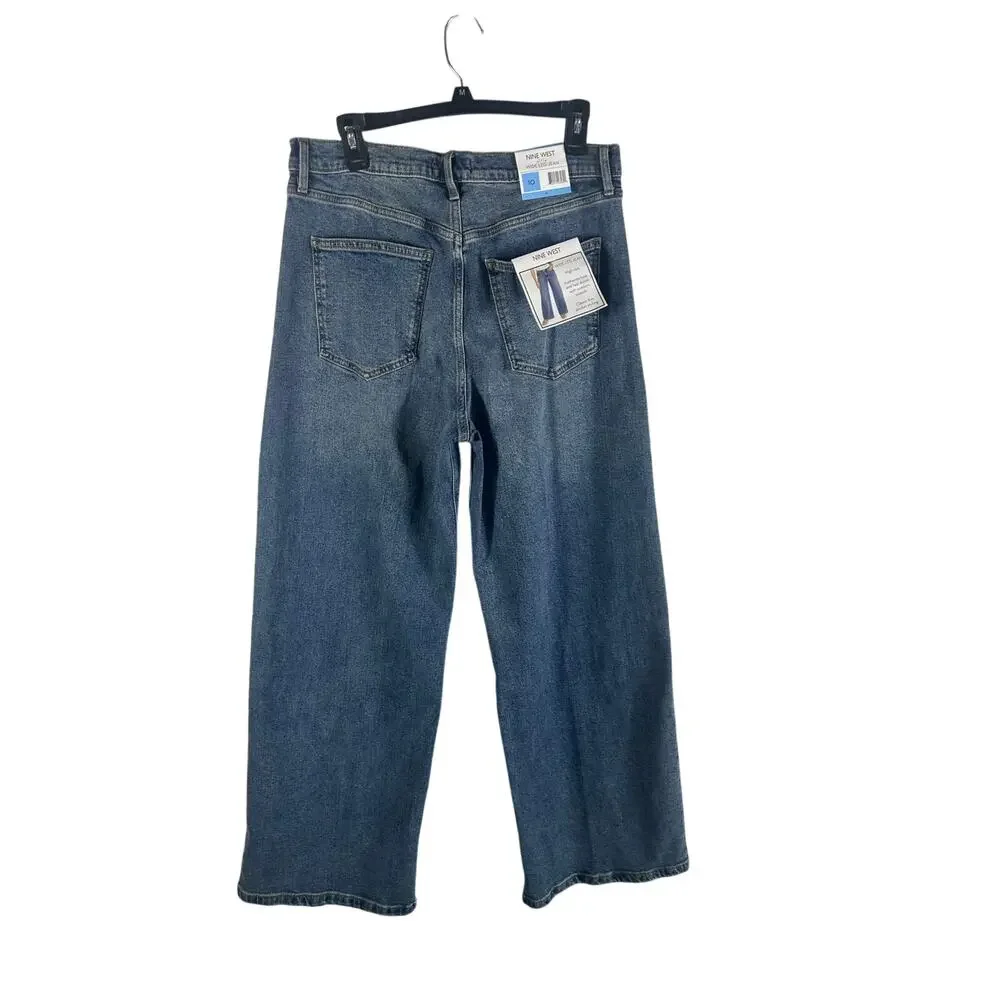 NWT Nine West High Rise Wide Leg Jeans 10 Women's